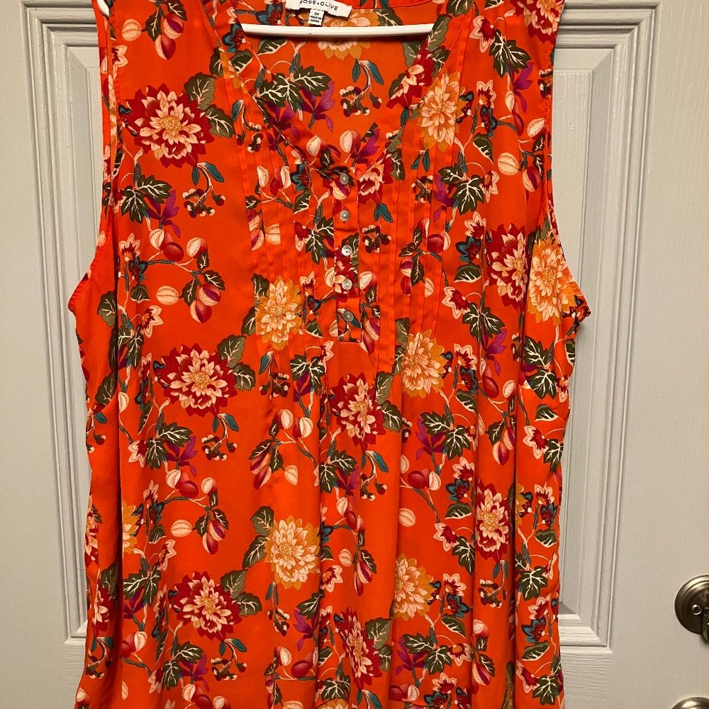 WOMEN'S SIZE 3X COTTON POLY SLEVELESS TOP MACHINE WASHABLE, TUMBLE DRY